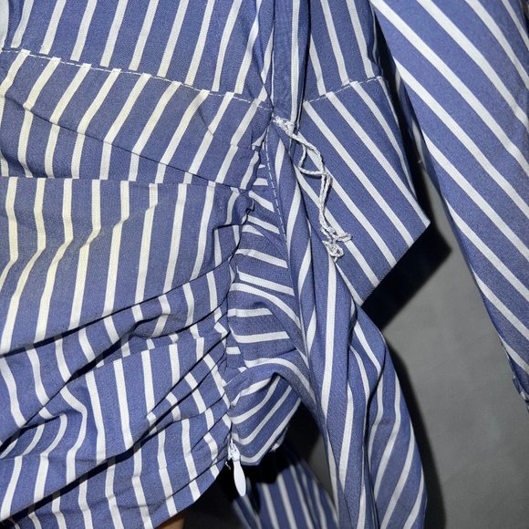NY&C Striped, V-neck Poplin Wrap blouse Size XXL - Picture 7 of 8